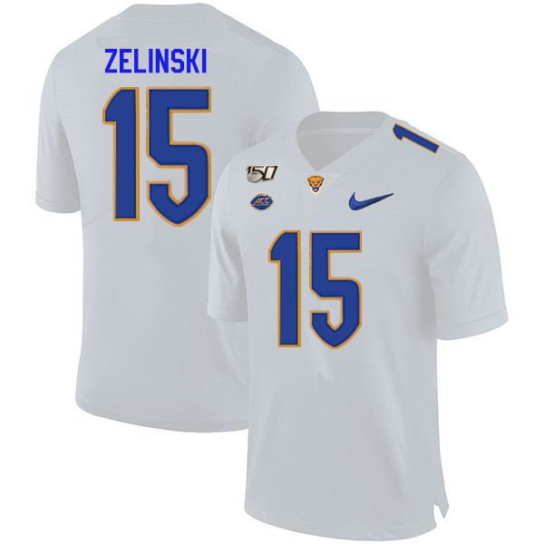 2019 Men #15 Justin Sliwoski Pitt Panthers College Football Jerseys Sale-White